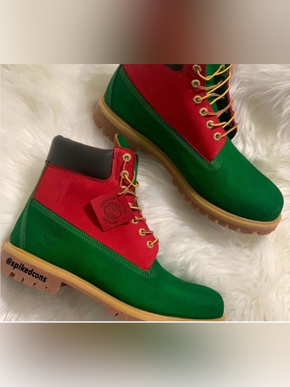 Timberland Red & Green Waterproof Work Boots